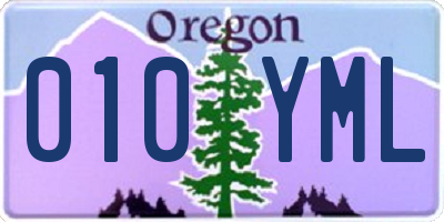 OR license plate 010YML