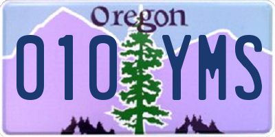 OR license plate 010YMS