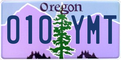 OR license plate 010YMT
