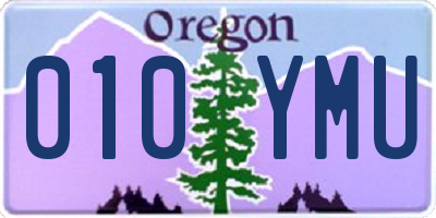 OR license plate 010YMU