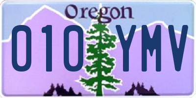 OR license plate 010YMV