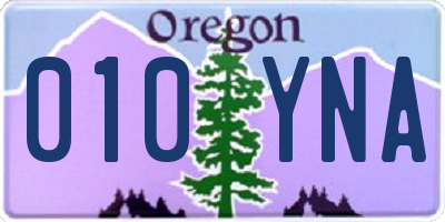 OR license plate 010YNA