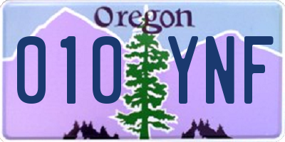 OR license plate 010YNF