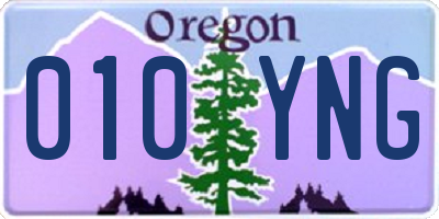 OR license plate 010YNG