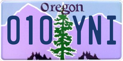 OR license plate 010YNI