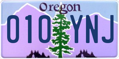 OR license plate 010YNJ