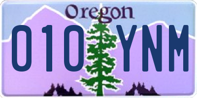 OR license plate 010YNM