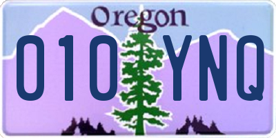 OR license plate 010YNQ