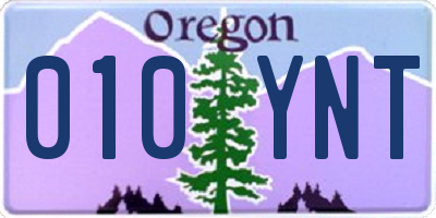 OR license plate 010YNT
