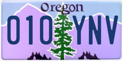 OR license plate 010YNV