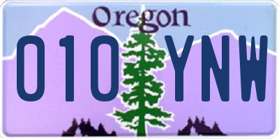 OR license plate 010YNW
