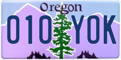 OR license plate 010YOK