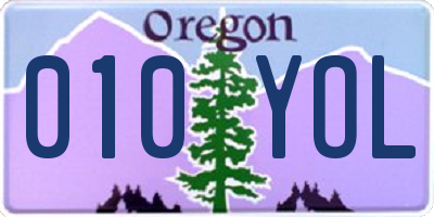 OR license plate 010YOL