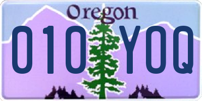 OR license plate 010YOQ