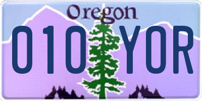 OR license plate 010YOR