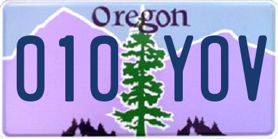 OR license plate 010YOV