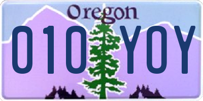 OR license plate 010YOY