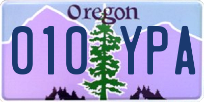 OR license plate 010YPA