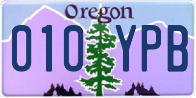 OR license plate 010YPB