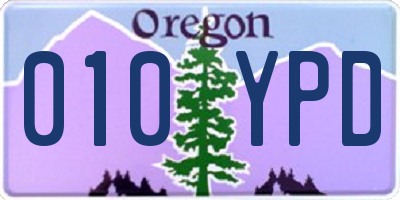 OR license plate 010YPD