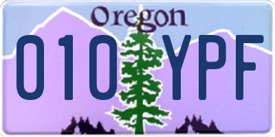 OR license plate 010YPF