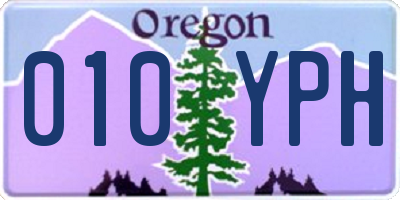 OR license plate 010YPH