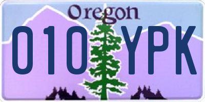 OR license plate 010YPK