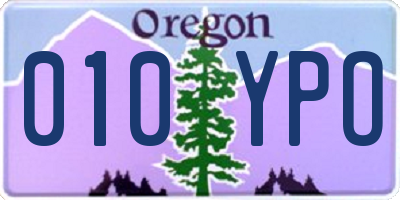 OR license plate 010YPO