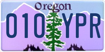 OR license plate 010YPR