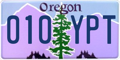 OR license plate 010YPT