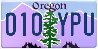 OR license plate 010YPU