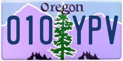 OR license plate 010YPV