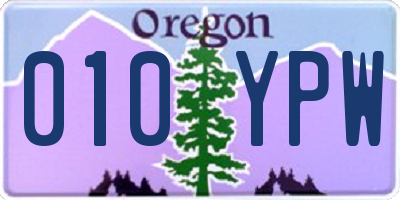 OR license plate 010YPW