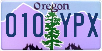 OR license plate 010YPX