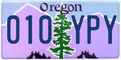 OR license plate 010YPY