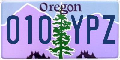 OR license plate 010YPZ