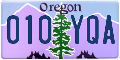 OR license plate 010YQA