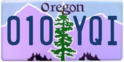 OR license plate 010YQI