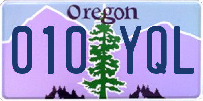 OR license plate 010YQL