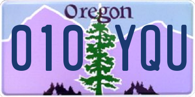 OR license plate 010YQU