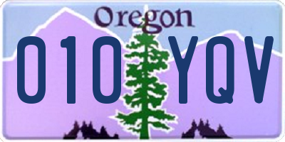 OR license plate 010YQV