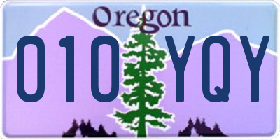 OR license plate 010YQY