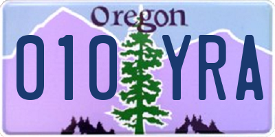 OR license plate 010YRA
