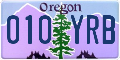 OR license plate 010YRB