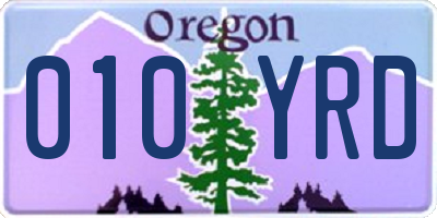 OR license plate 010YRD