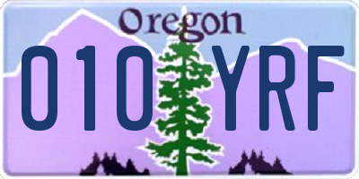OR license plate 010YRF