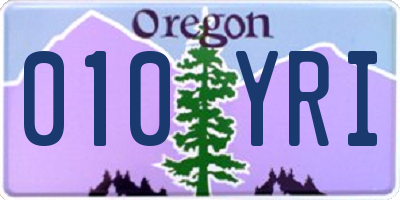 OR license plate 010YRI