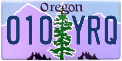 OR license plate 010YRQ