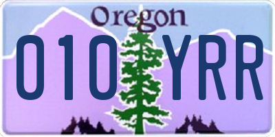 OR license plate 010YRR