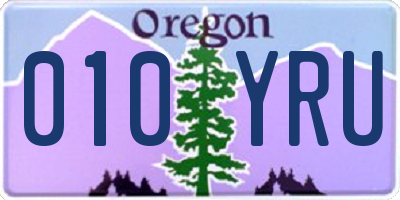 OR license plate 010YRU